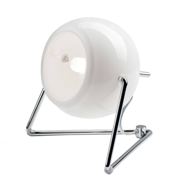 Fabbian Beluga White sklenená stolná lampa Ø 9 cm