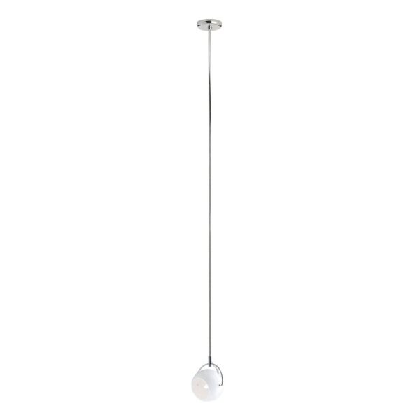 Fabbian Beluga White sklenená závesná lampa Ø 9 cm