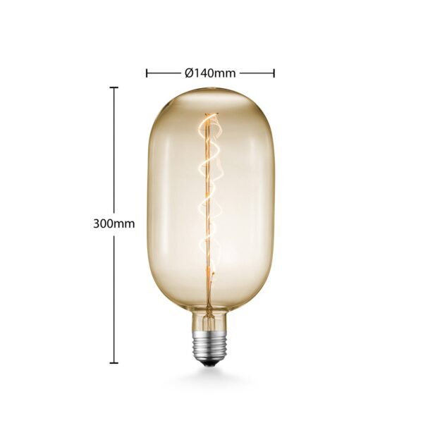 Lucande LED E27 T140 4W 2 700 K stmieva jantárová