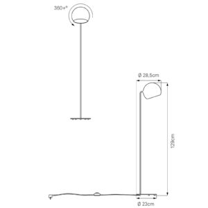 Nyta Tilt Globe Floor stojaca lampa oceľ biela