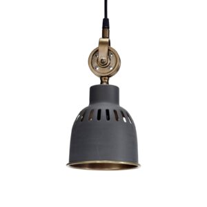 PR Home Cleveland závesná lampa 14 cm sivá/mosadz