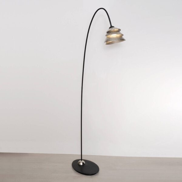 Stojaca lampa Snail One v strieborno-hnedej