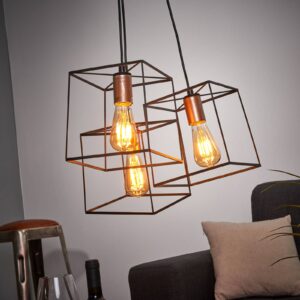 Troj-plameňová závesná lampa Agatha vintage vzhľad